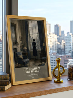 The Death of the Heart book cover print framed by window – literary home decor