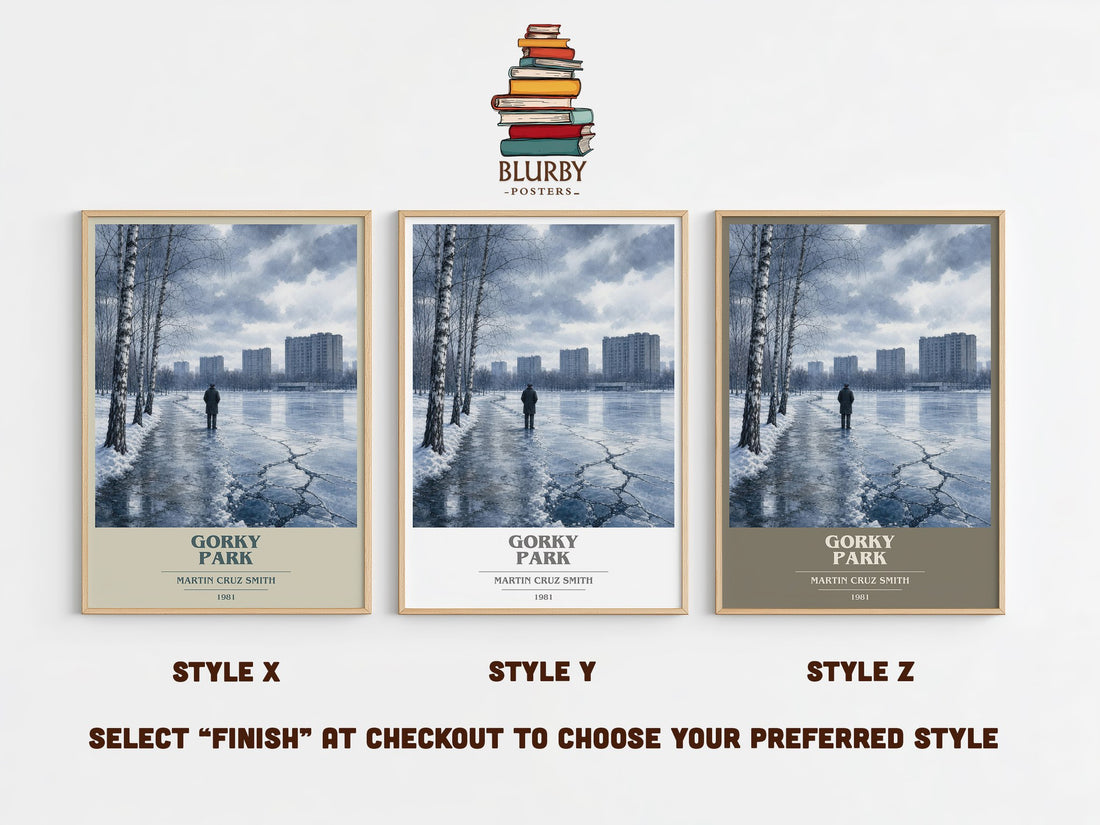 Gorky Park book cover print in frame leaning in hallway – crime wall art