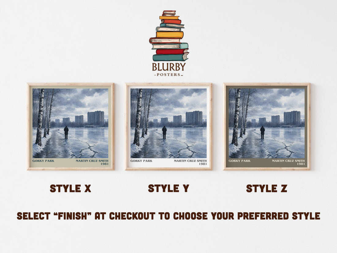 Gorky Park literary print in frame leaning in hallway – crime wall art