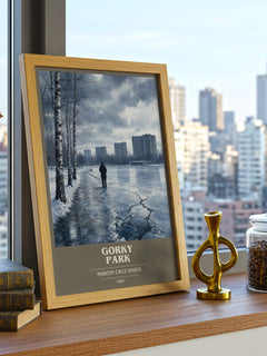 Gorky Park book cover print framed by window – literary home decor