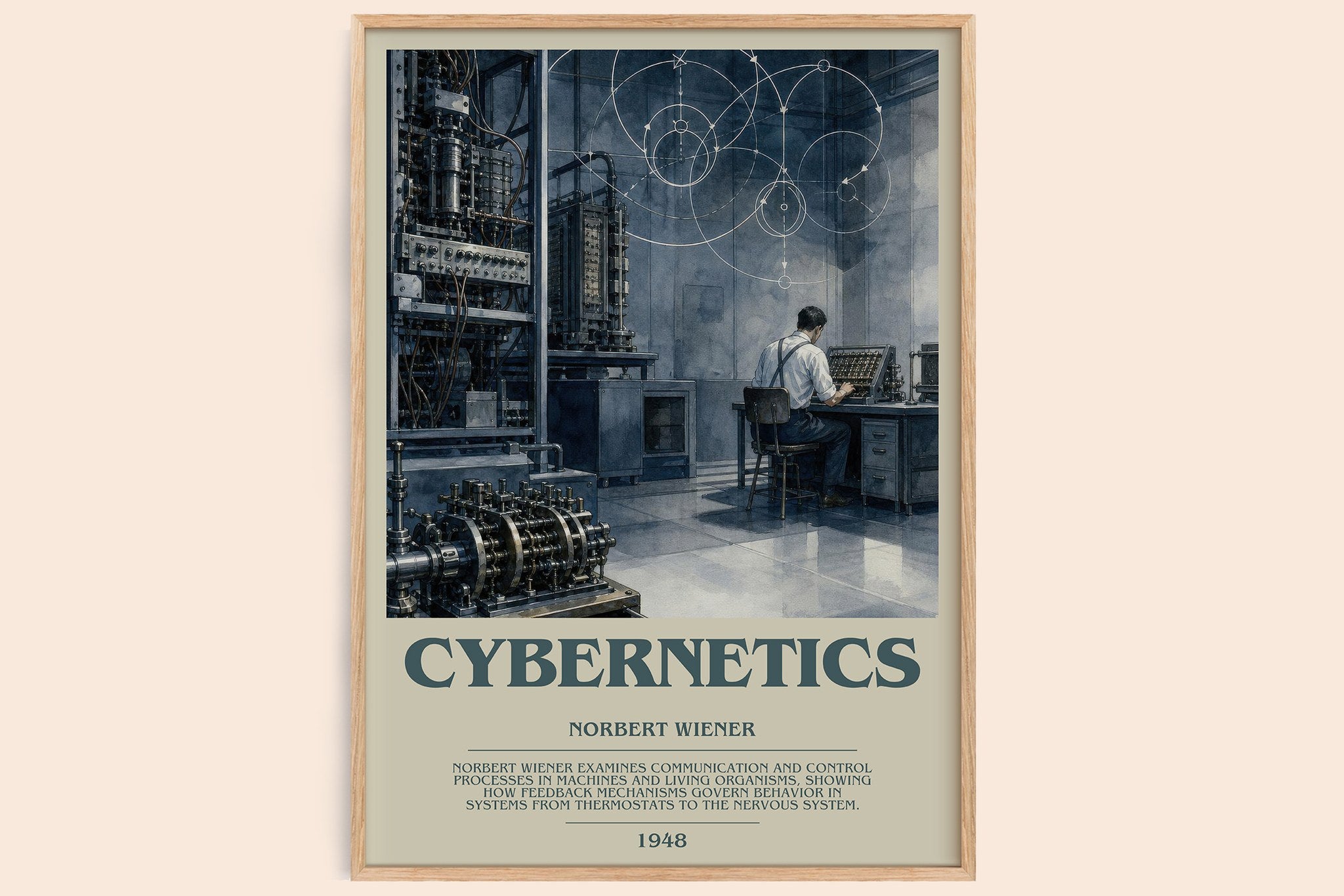 Cybernetics Bookish Wall Art by Norbert Wiener