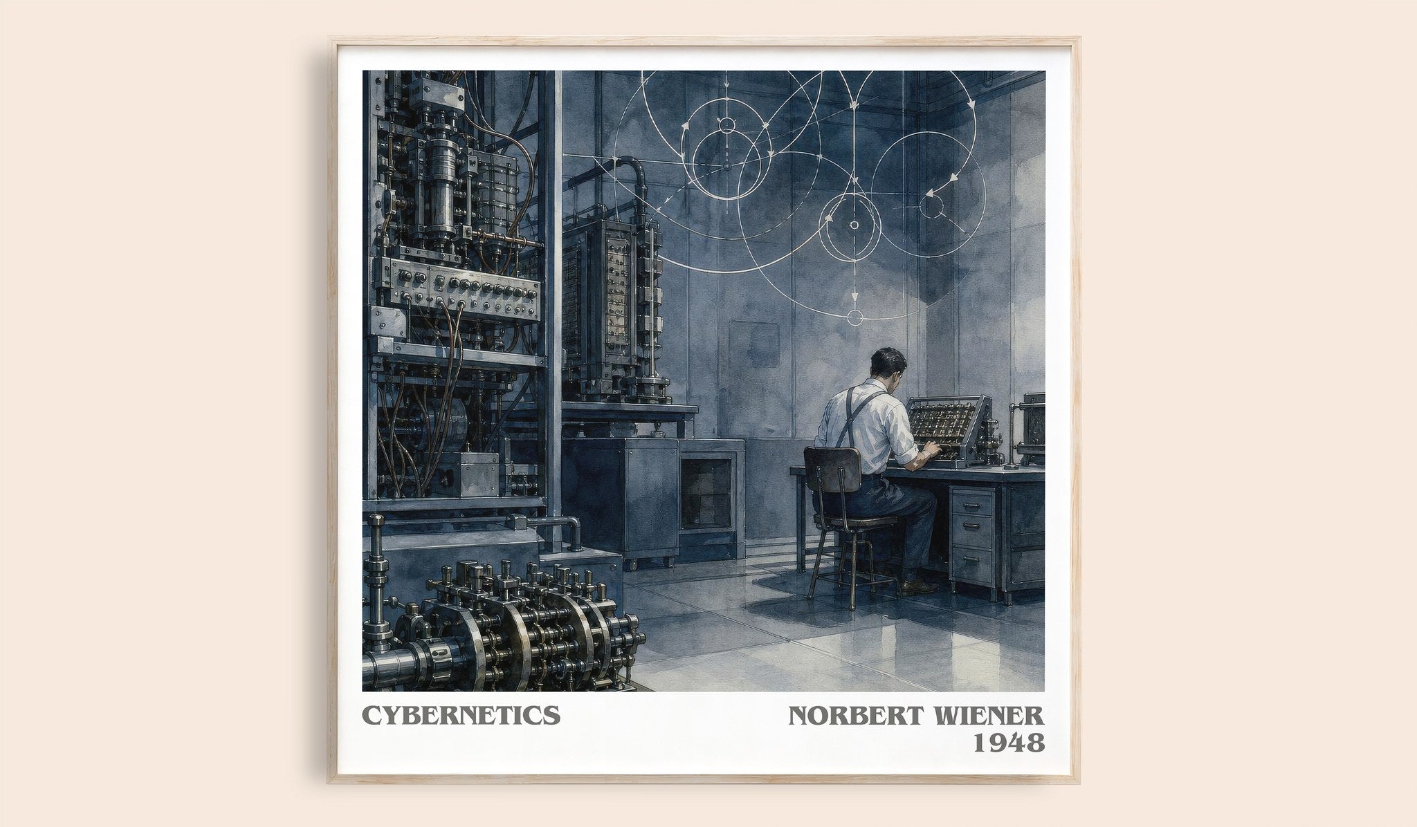 Cybernetics Literary Art Print by Norbert Wiener