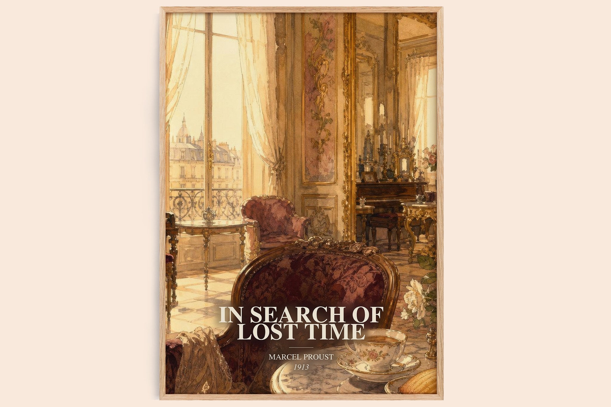 In Search of Lost Time Book Watercolour Illustration by Marcel Proust