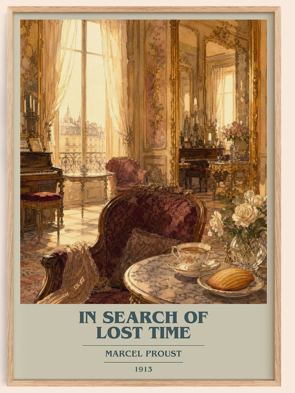 In Search of Lost Time book cover book poster by Marcel Proust – framed literary art print