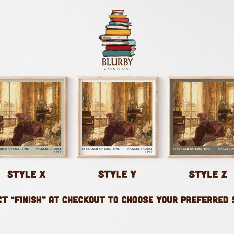 In Search of Lost Time literary print in frame leaning in hallway – literary fiction wall art
