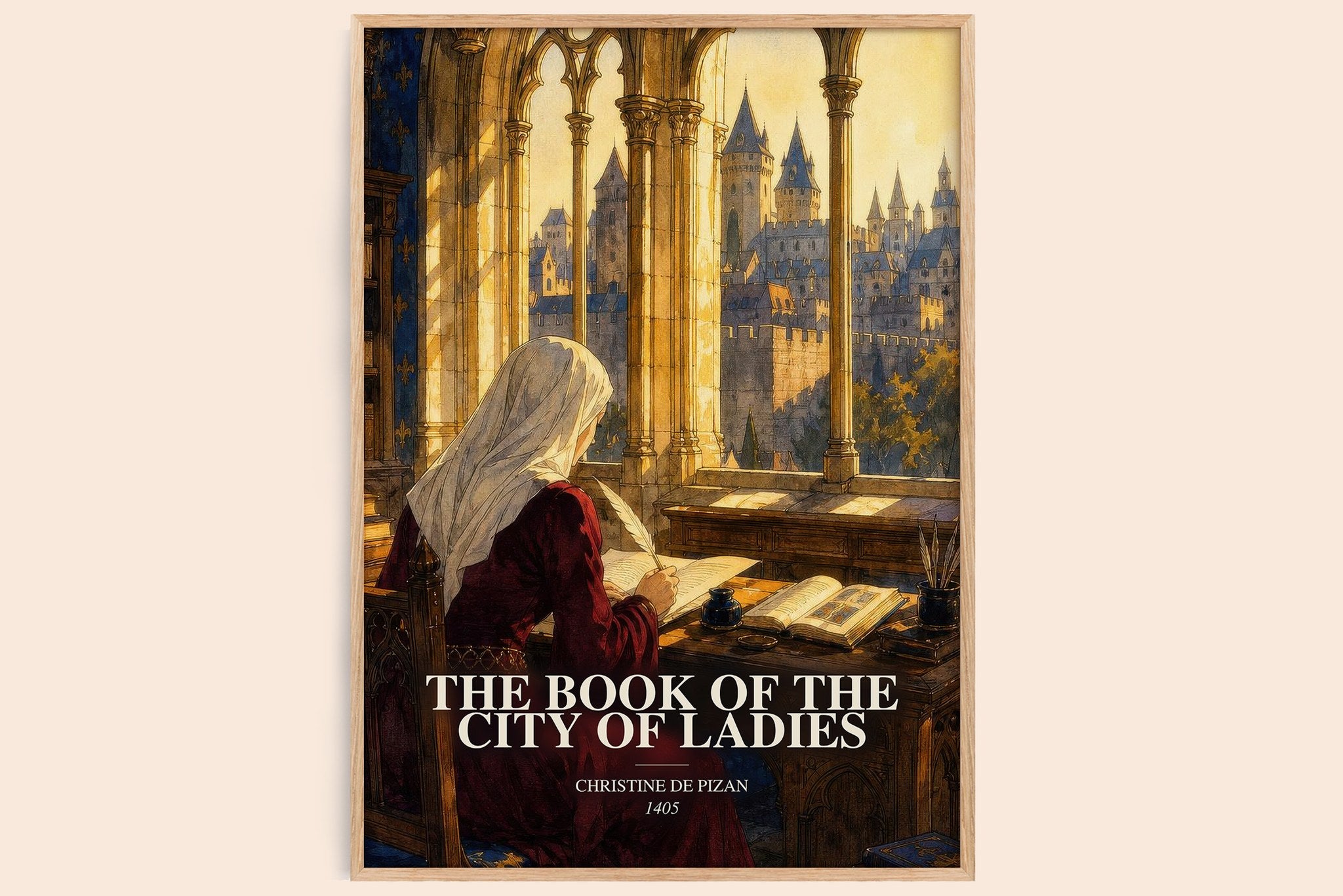 Book of the City of Ladies Book Watercolour Illustration by C. Pizan
