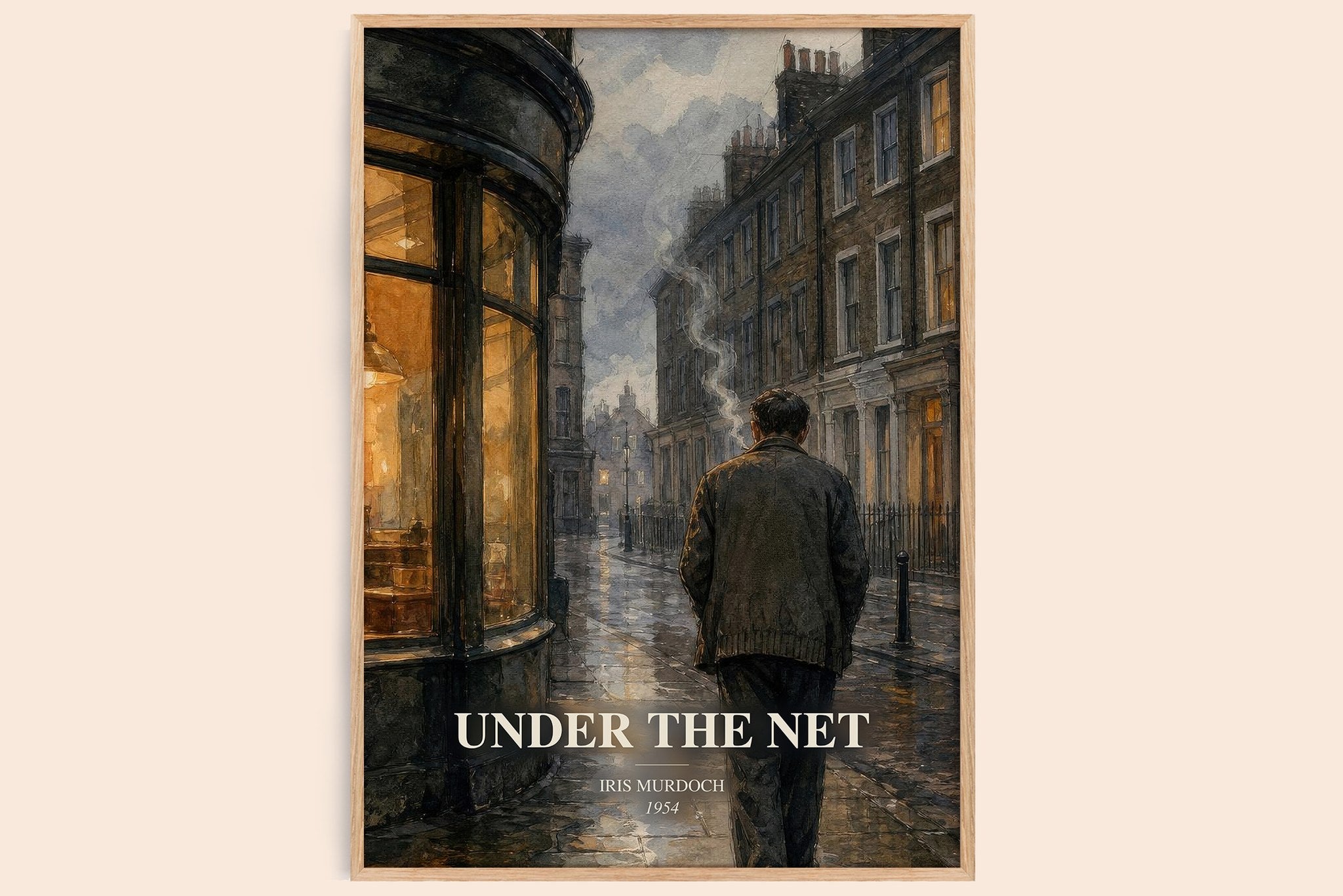 Under the Net Book Watercolour Illustration by Iris Murdoch