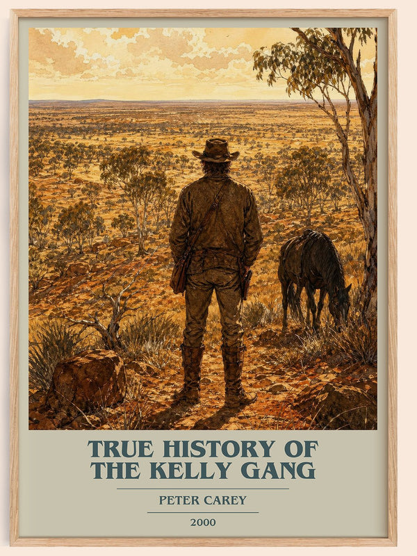 True History of the Kelly Gang book cover book poster by Peter Carey – framed literary art print