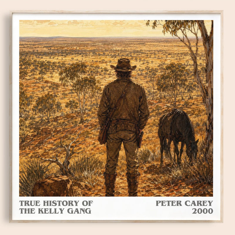 True History of the Kelly Gang literary book poster by Peter Carey – framed literary art print