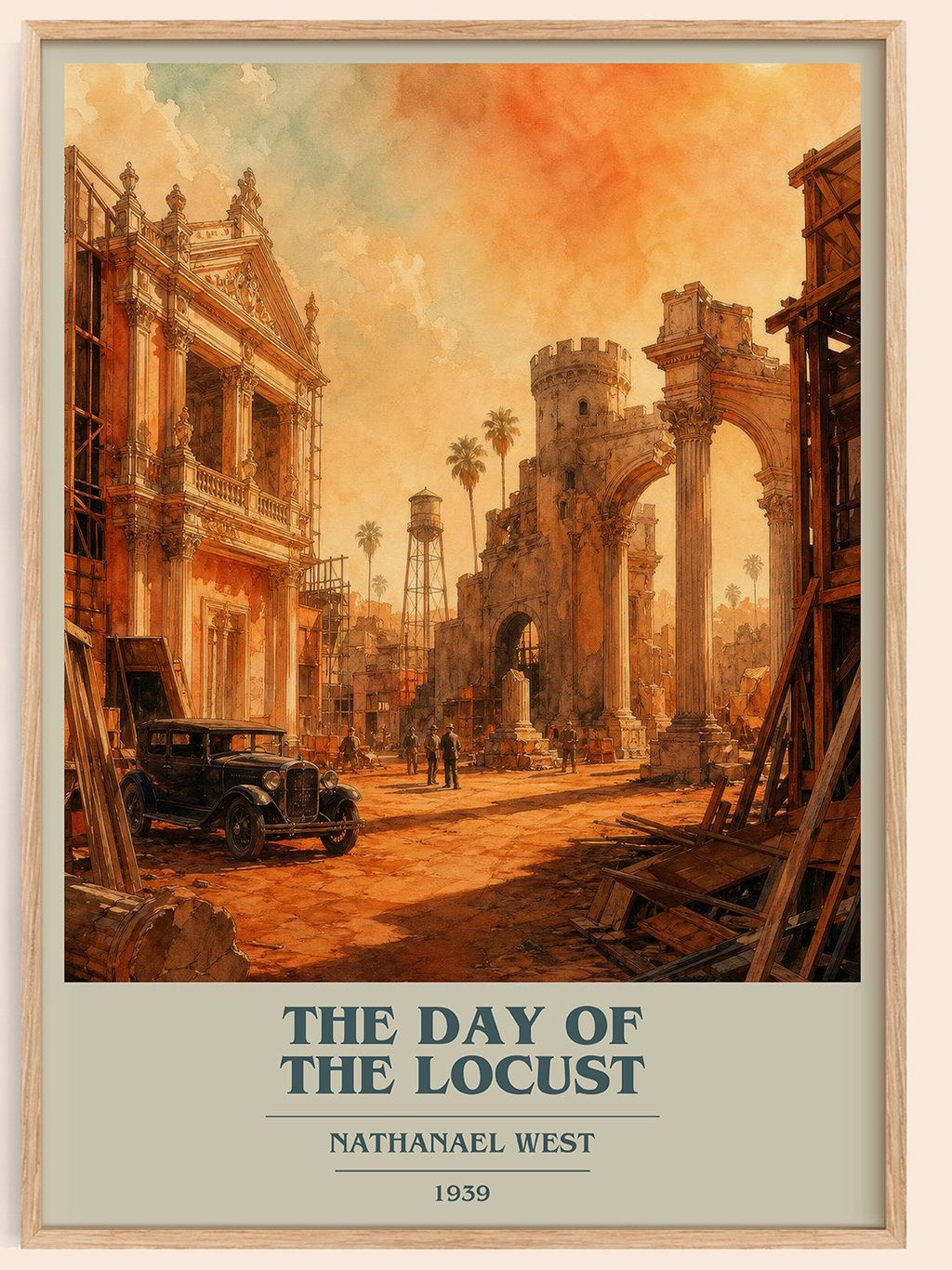 The Day of the Locust book cover book poster by Nathanael West – framed literary art print