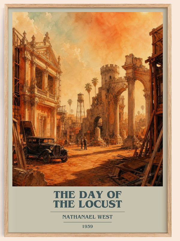 The Day of the Locust book cover book poster by Nathanael West – framed literary art print