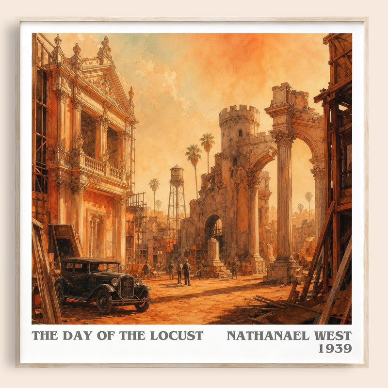 The Day of the Locust literary book poster by Nathanael West – framed literary art print
