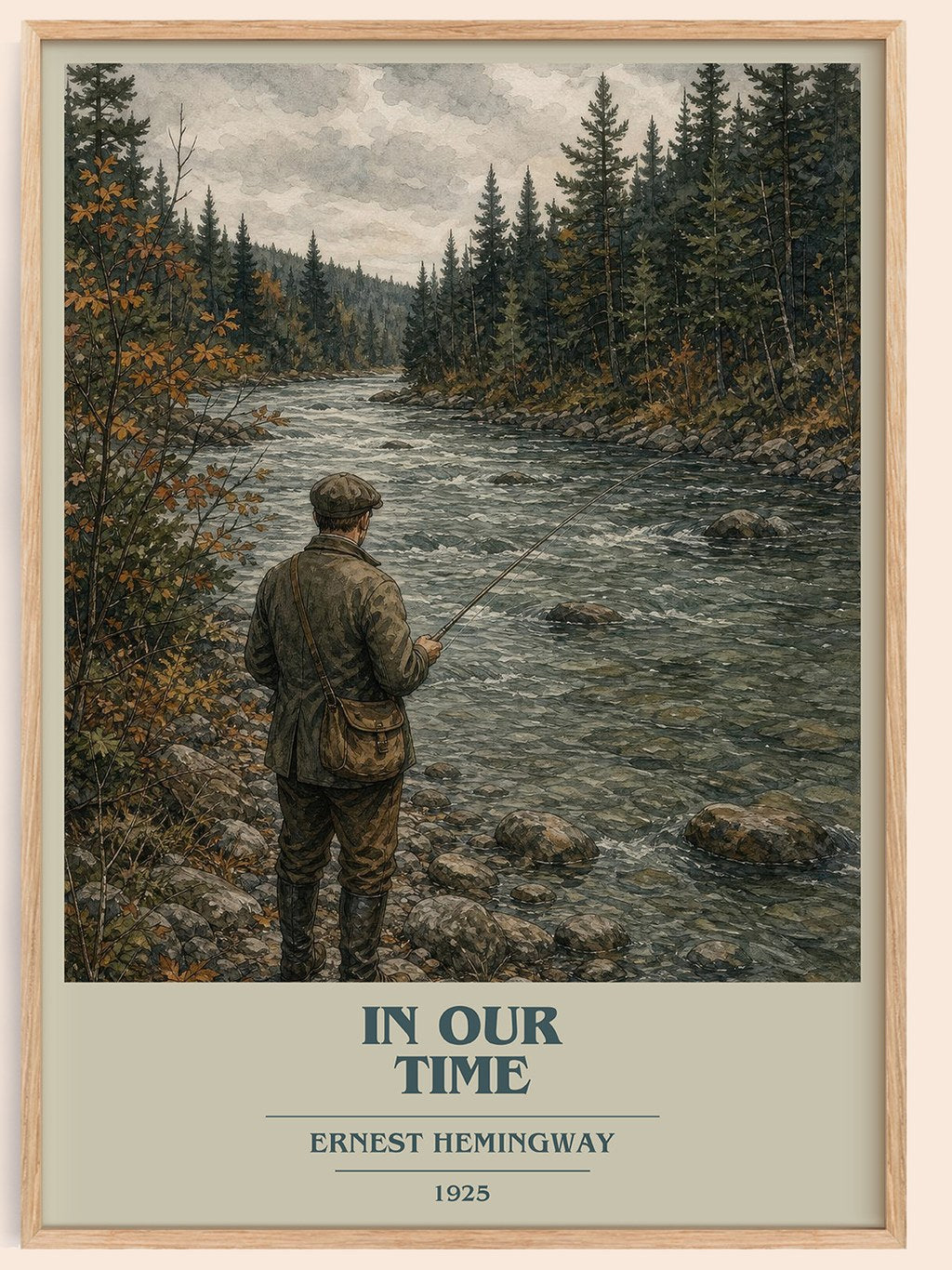 In Our Time book cover book poster by Ernest Hemingway – framed literary art print