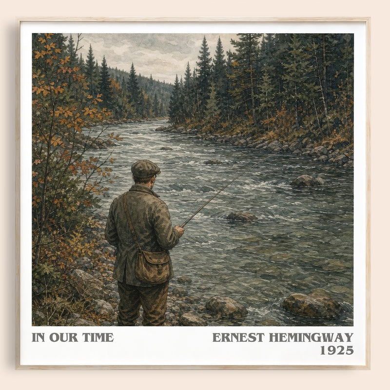 In Our Time literary book poster by Ernest Hemingway – framed literary art print