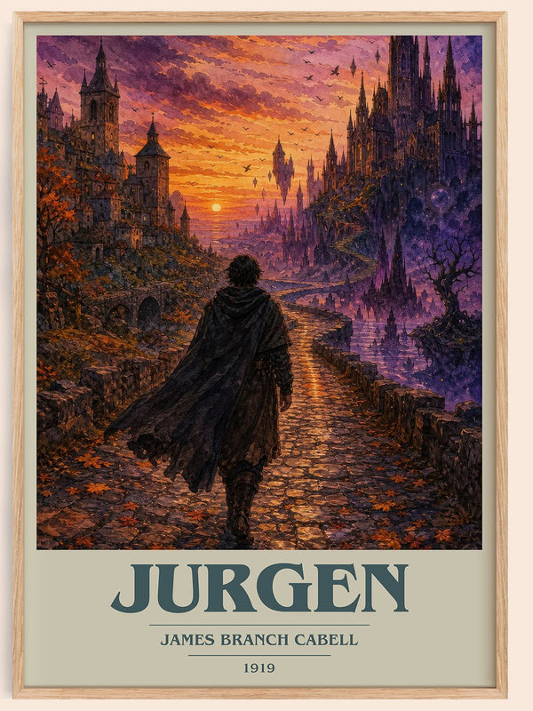 Jurgen book cover book poster by James Branch Cabell – framed literary art print