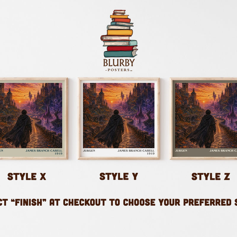 Jurgen literary print in frame leaning in hallway – fantasy wall art