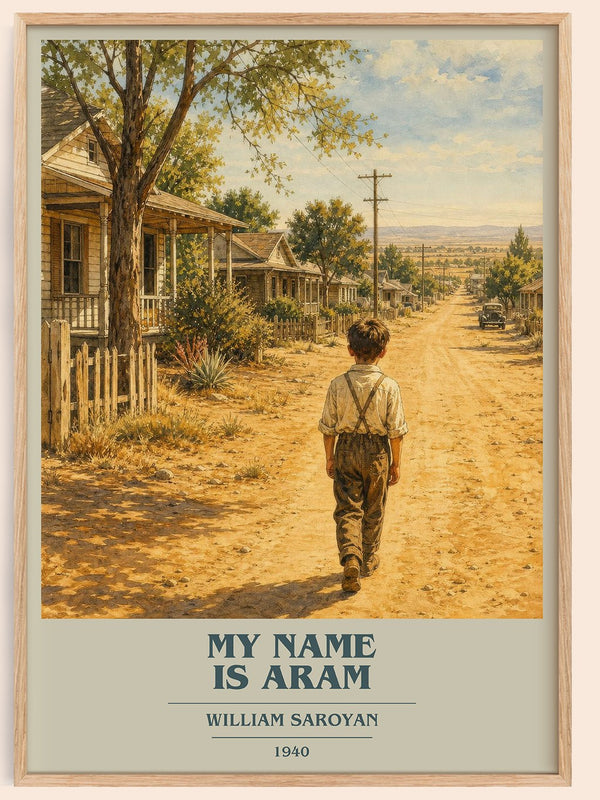 My Name Is Aram book cover book poster by William Saroyan – framed literary art print