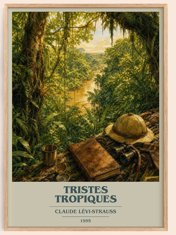 Tristes Tropiques book cover book poster by Claude Lévi-Strauss – framed literary art print