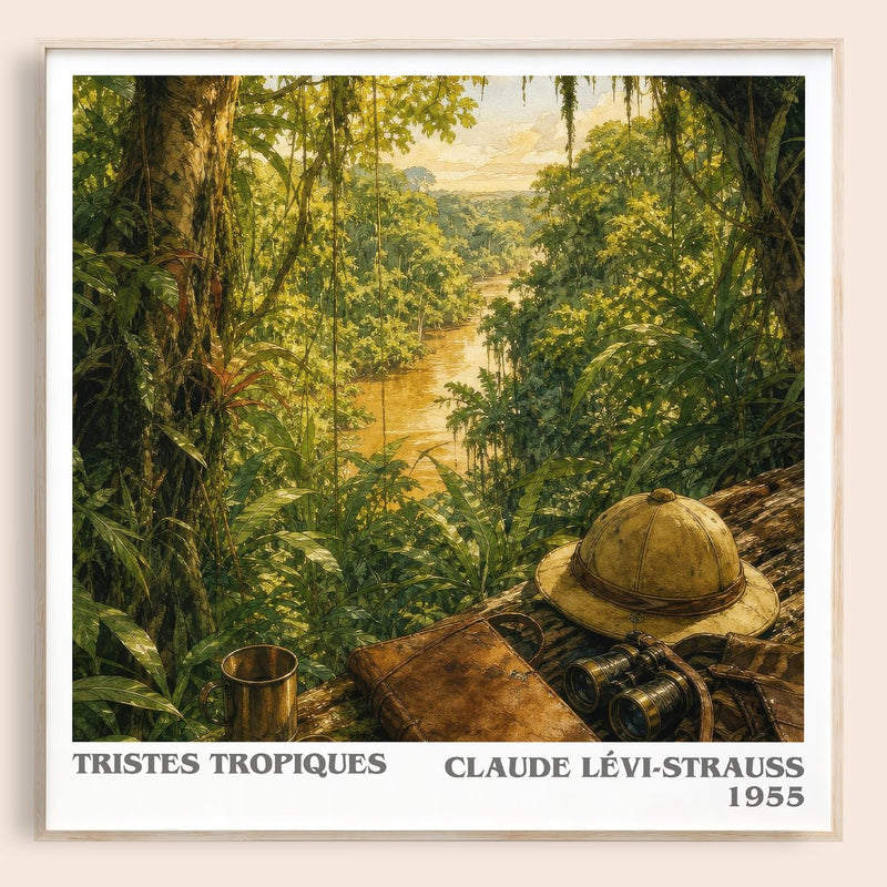 Tristes Tropiques literary book poster by Claude Lévi-Strauss – framed literary art print