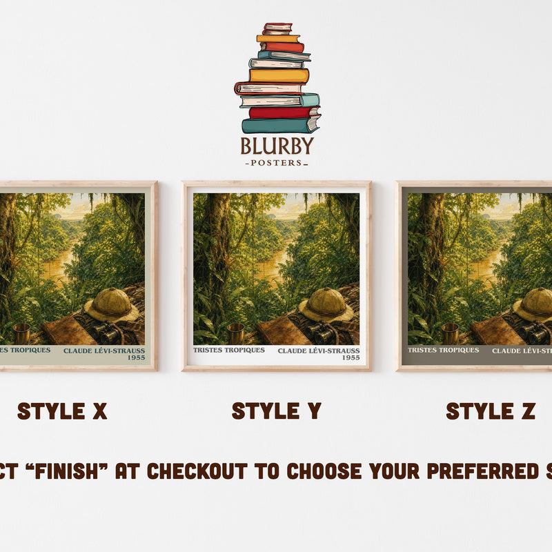 Tristes Tropiques literary print in frame leaning in hallway – non fiction wall art