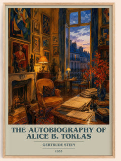 The Autobiography of Alice B. Toklas book cover book poster by Gertrude Stein – framed literary art print