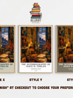 The Autobiography of Alice B. Toklas book cover print framed by window – literary home decor