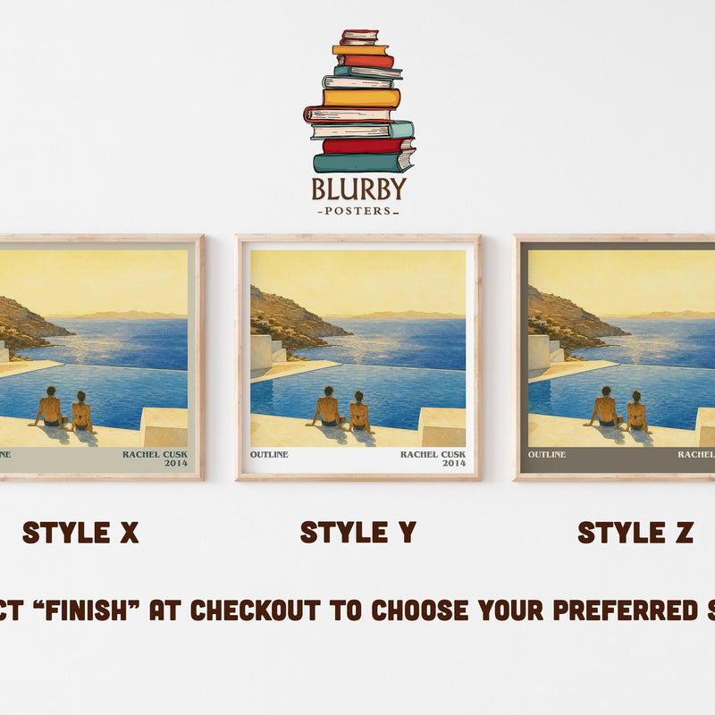 Outline literary print in frame leaning in hallway – literary fiction wall art