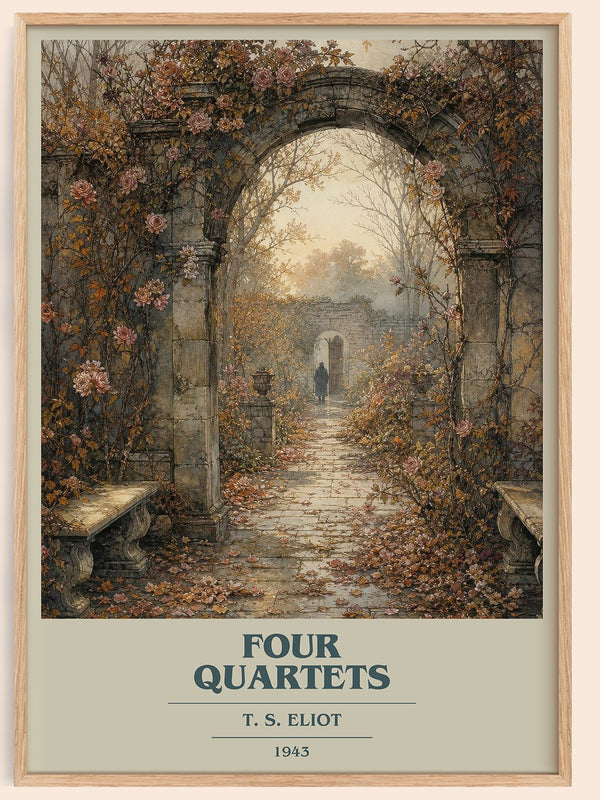 Four Quartets book cover book poster by T. S. Eliot – framed literary art print