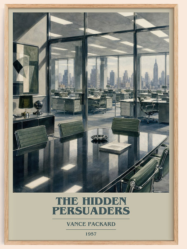 The Hidden Persuaders book cover book poster by Vance Packard – framed literary art print