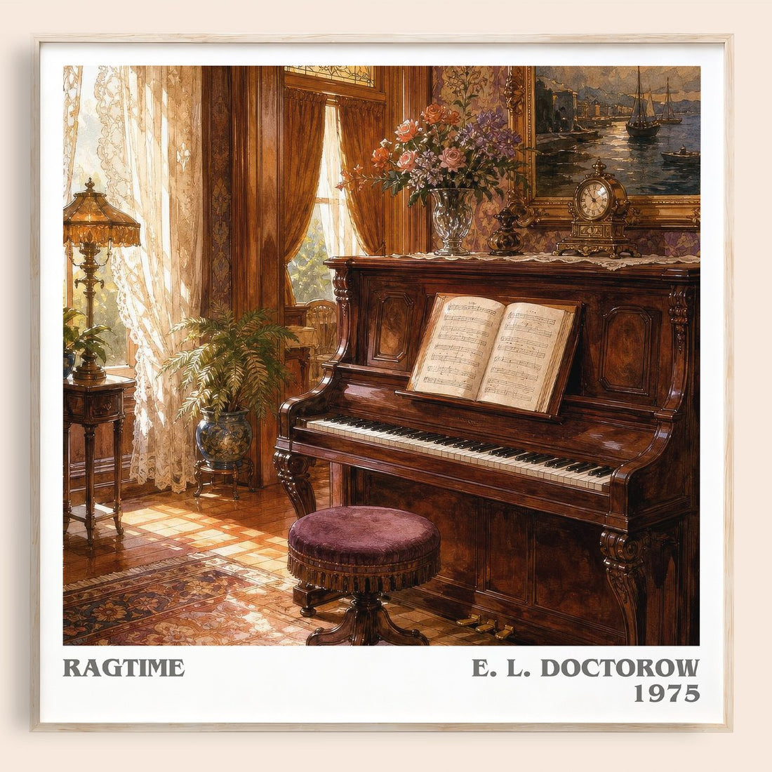Ragtime literary book poster by E. L. Doctorow – framed literary art print