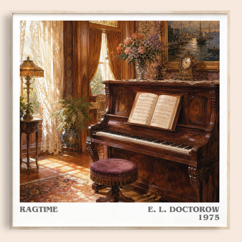 Ragtime literary book poster by E. L. Doctorow – framed literary art print