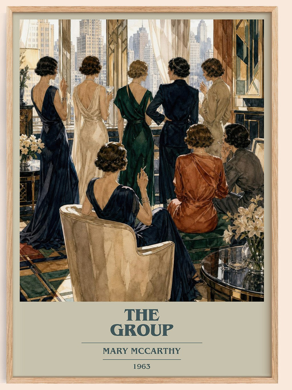 The Group book cover book poster by Mary McCarthy – framed literary art print