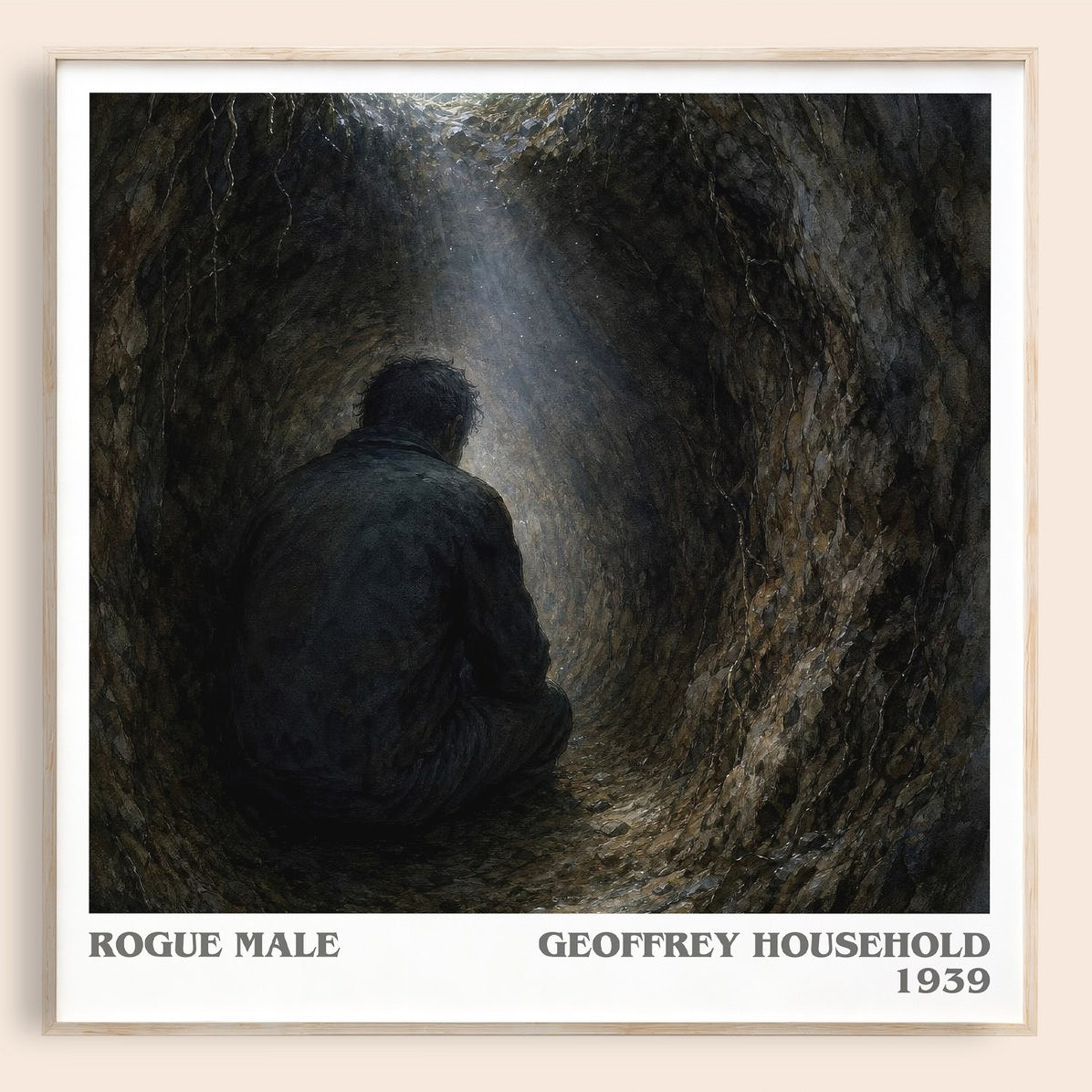 Rogue Male literary book poster by Geoffrey Household – framed literary art print