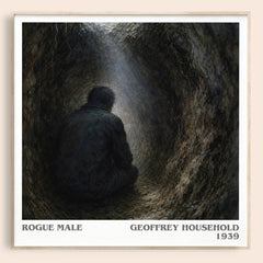 Rogue Male literary book poster by Geoffrey Household – framed literary art print