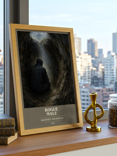 Rogue Male book cover print framed by window – literary home decor