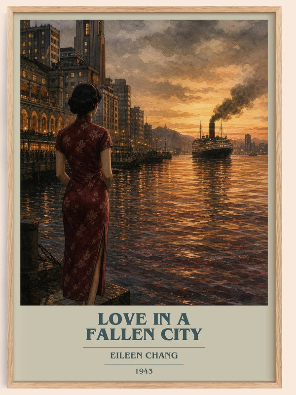 Love In A Fallen City book cover book poster by Eileen Chang – framed literary art print
