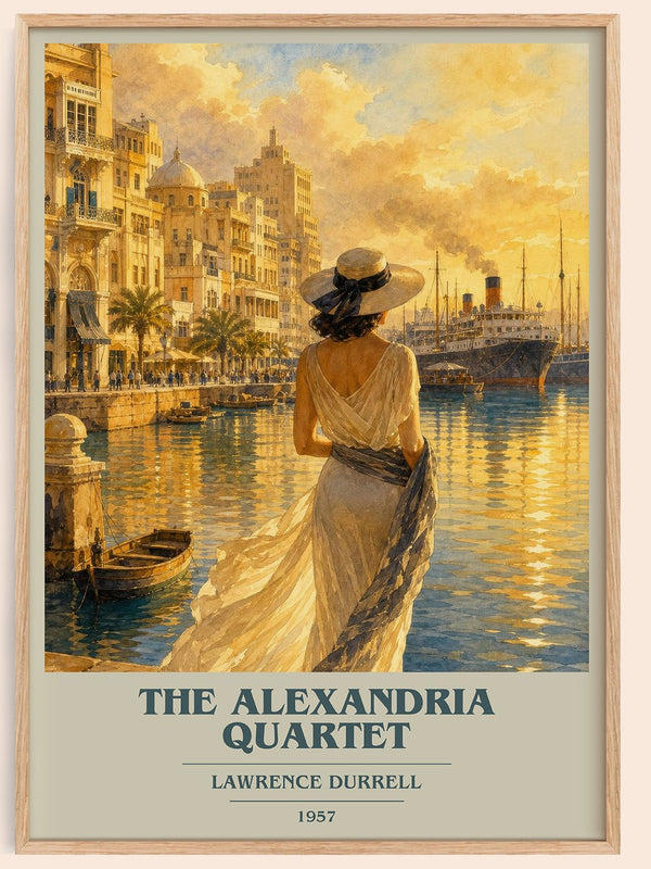 The Alexandria Quartet book cover book poster by Lawrence Durrell – framed literary art print