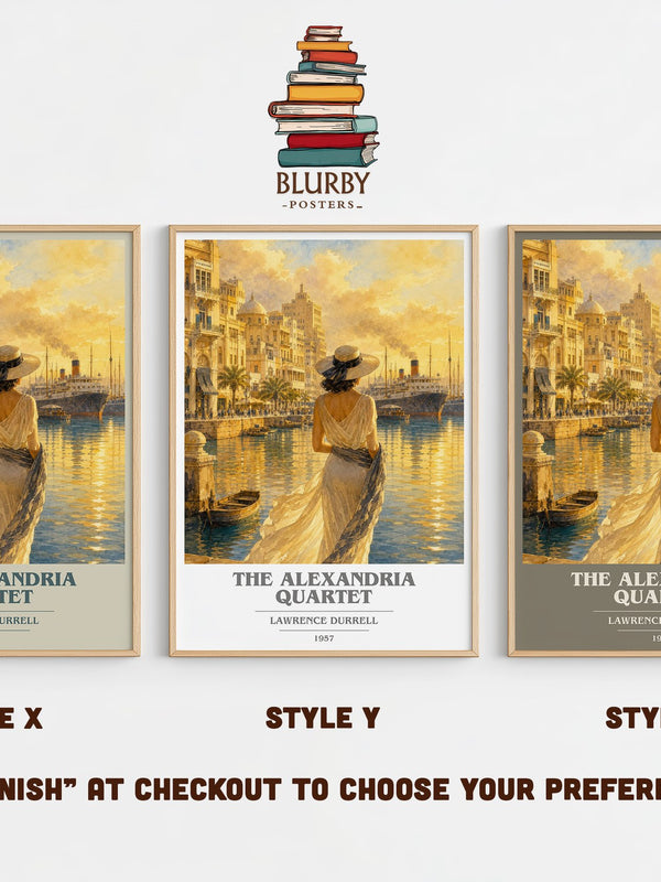 The Alexandria Quartet book cover print in frame leaning in hallway – literary fiction wall art