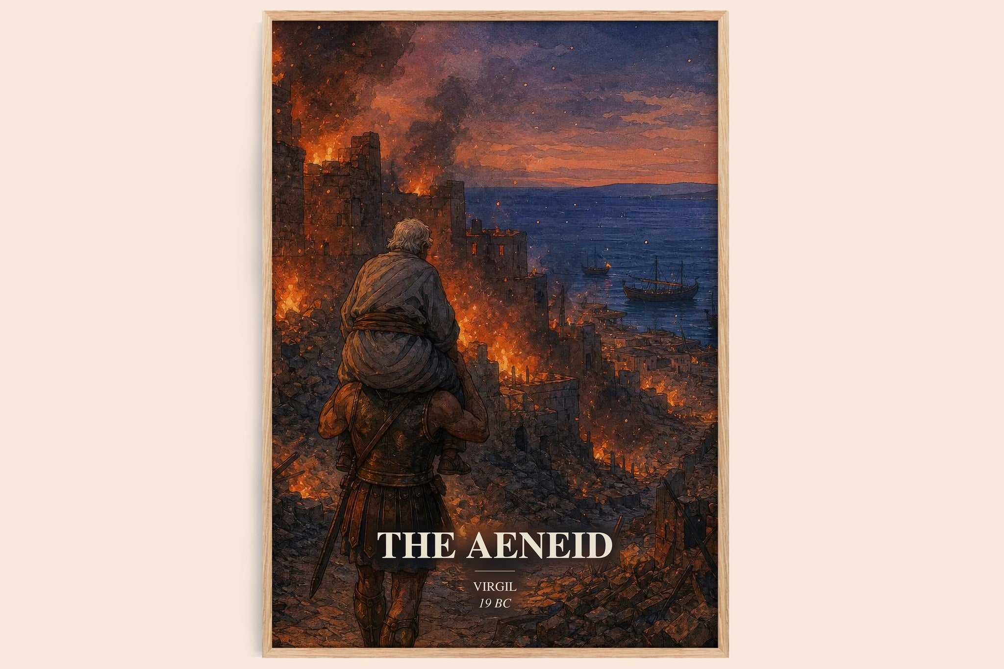 The Aeneid Book Watercolour Illustration by Virgil