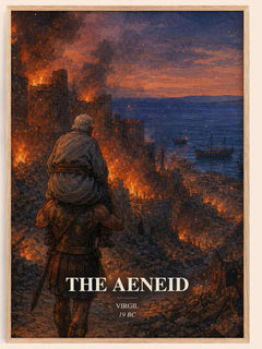 The Aeneid watercolour book poster by Virgil – framed literary art print