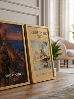 The Aeneid watercolour print framed by window – literary home decor