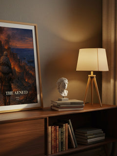 The Aeneid watercolour print on bookshelf – Virgil fan gift