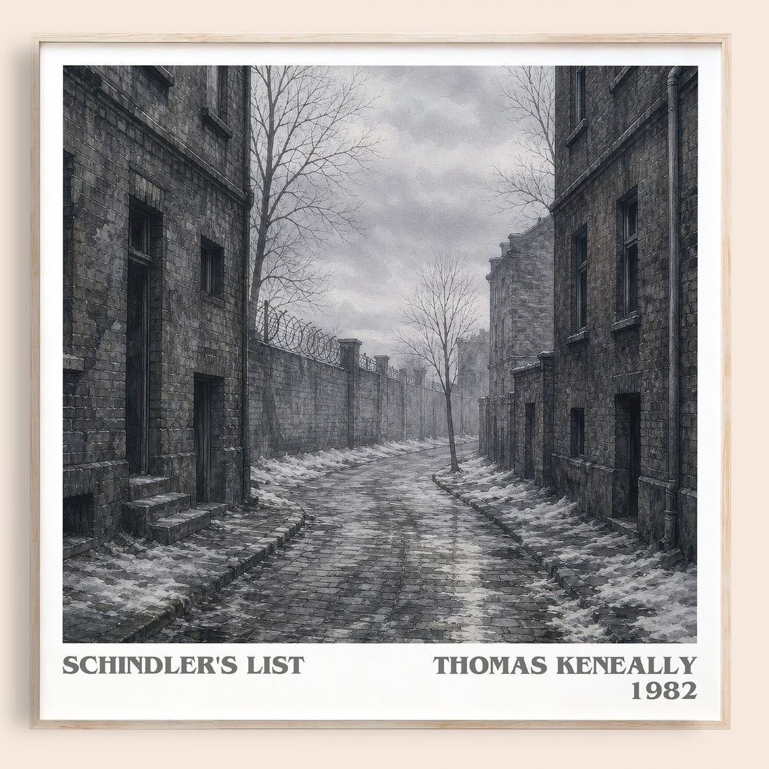 Schindler's List literary book poster by Thomas Keneally – framed literary art print