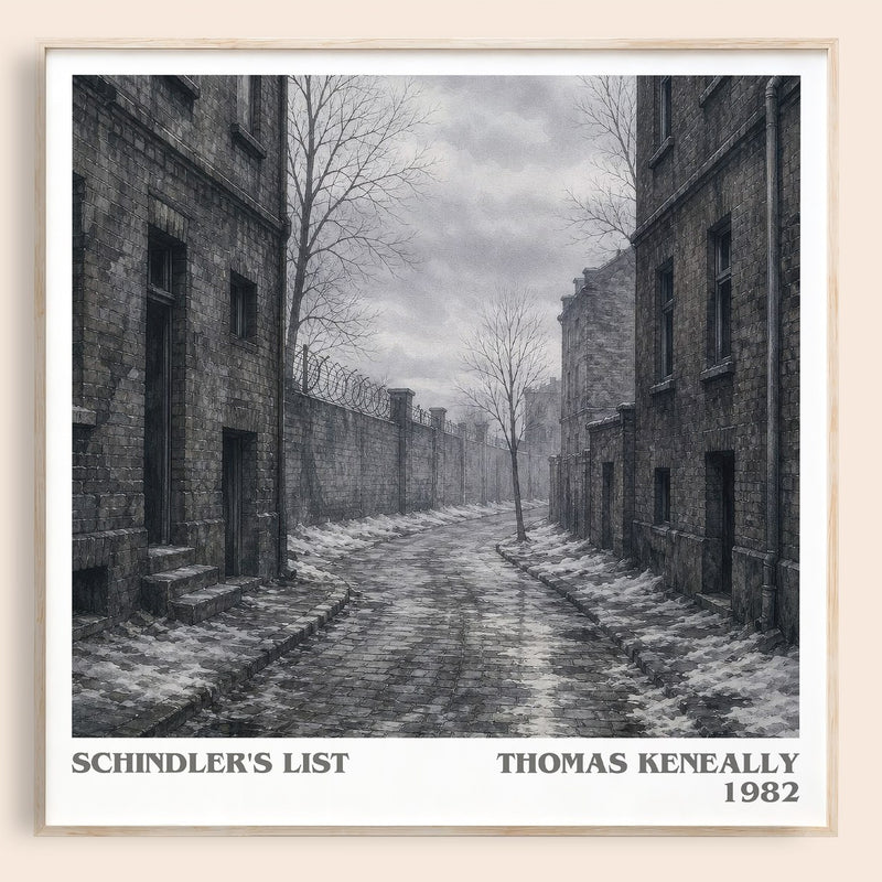 Schindler's List literary book poster by Thomas Keneally – framed literary art print