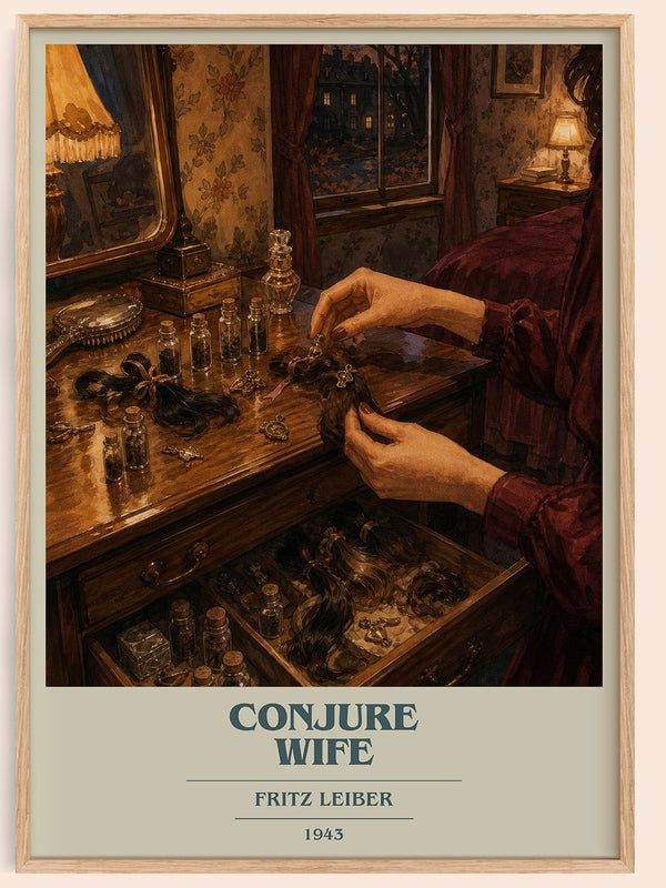 Conjure Wife book cover book poster by Fritz Leiber – framed literary art print