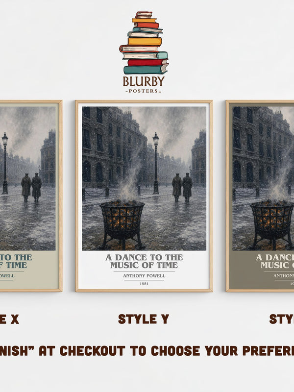 A Dance to the Music of Time book cover print in frame leaning in hallway – literary fiction wall art