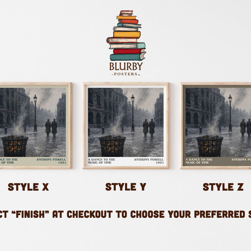 A Dance to the Music of Time literary print in frame leaning in hallway – literary fiction wall art