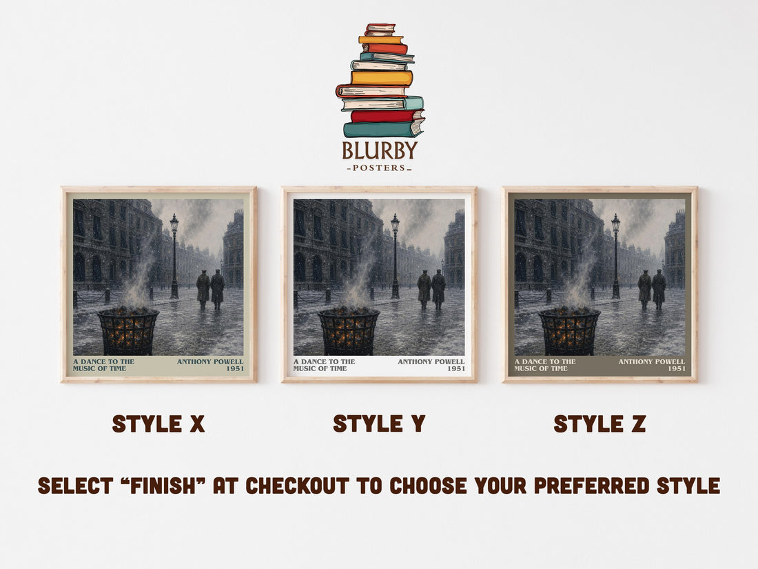 A Dance to the Music of Time literary print in frame leaning in hallway – literary fiction wall art (mockup)