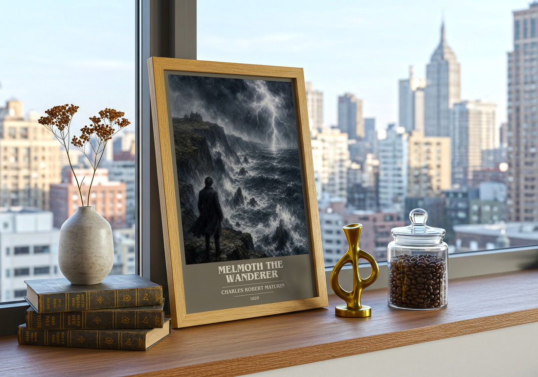 Melmoth the Wanderer book cover poster colour and style options – Charles Robert Maturin book art