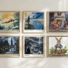 Melmoth the Wanderer literary print in frame leaning in hallway – gothic wall art